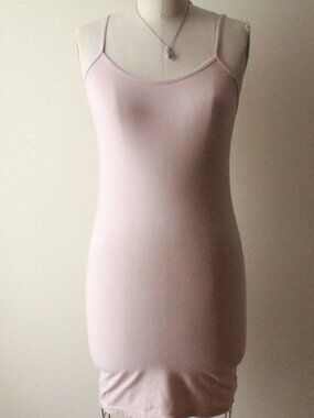 peach pink tna fitted bodycon mini slip tank top dress size small
